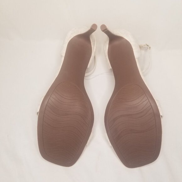 Impo Women 11M 3" High Heel Ankle Strap Open Toe Sandal Leopard Beige Ivory Shee - Picture 13 of 15